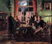 Johann Erdmann Hummel Chess Players oil painting on canvas